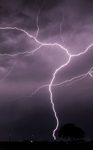 Preview wallpaper lightning, sky, glow, clouds, night