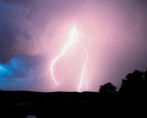 Preview wallpaper lightning, sky, night, glow