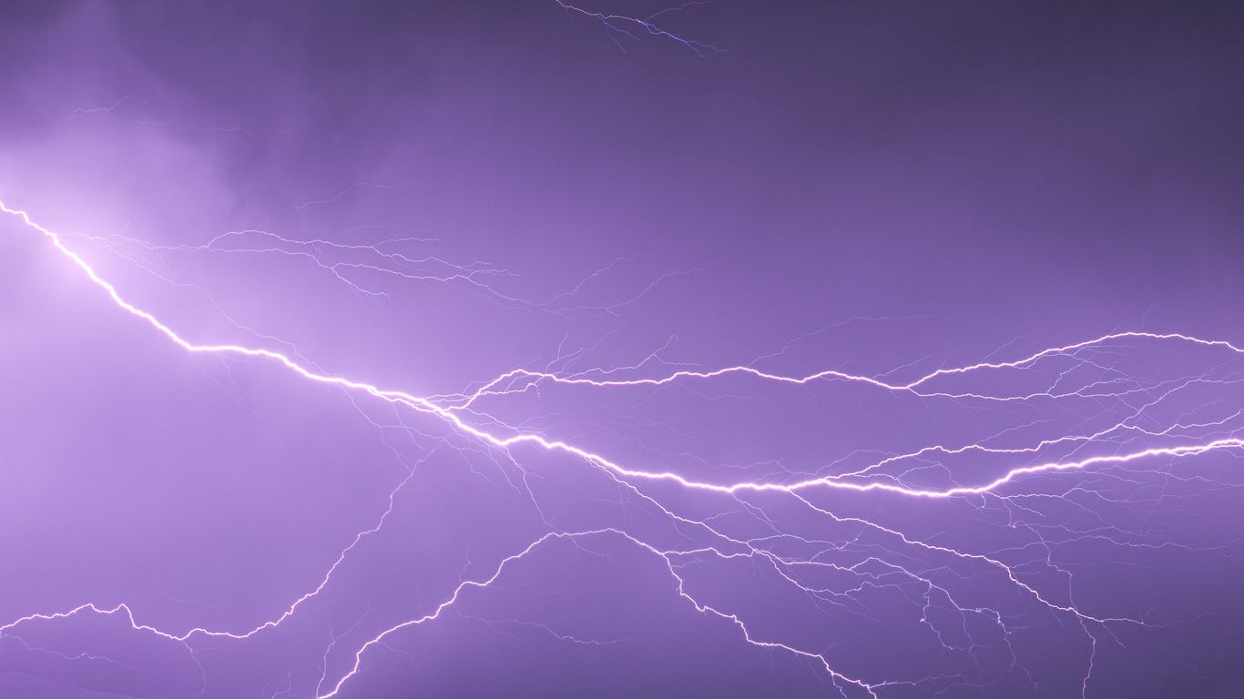 Download wallpaper 1366x768 lightning, storm, sky, glow tablet, laptop ...