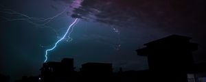 Preview wallpaper lightning, thunderstorm, clouds, overcast, night