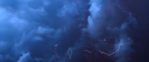 Preview wallpaper lightning, thunderstorm, clouds, overcast