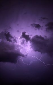 Preview wallpaper lightning, thunderstorm, clouds, purple