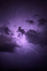 Preview wallpaper lightning, thunderstorm, clouds, purple