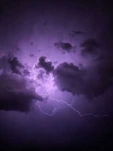 Preview wallpaper lightning, thunderstorm, clouds, purple