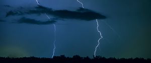 Preview wallpaper lightning, thunderstorm, clouds, night, dark