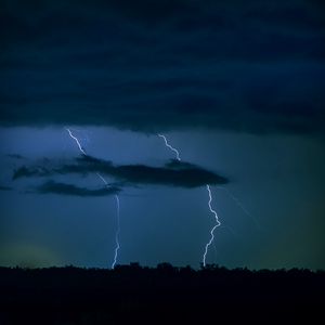 Preview wallpaper lightning, thunderstorm, clouds, night, dark