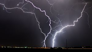 Preview wallpaper lightning, thunderstorm, cloudy, sky, clouds