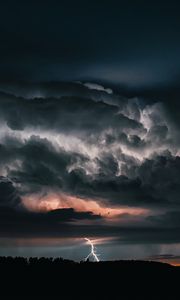 Preview wallpaper lightning, thunderstorm, cloudy, clouds, sky