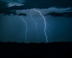 Preview wallpaper lightning, thunderstorm, night, dark