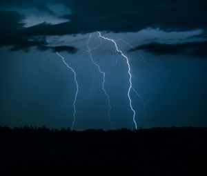 Preview wallpaper lightning, thunderstorm, night, dark