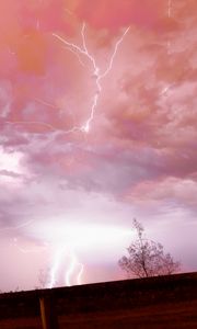 Preview wallpaper lightning, thunderstorm, sky, trees