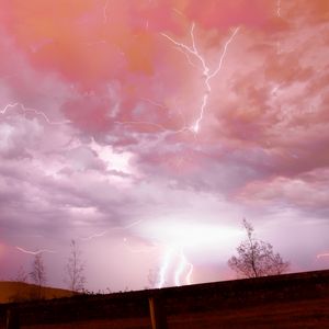 Preview wallpaper lightning, thunderstorm, sky, trees