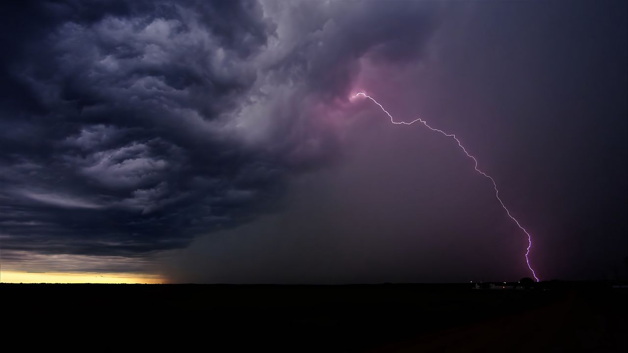 Wallpaper lightning, thunderstorm, sky, evening