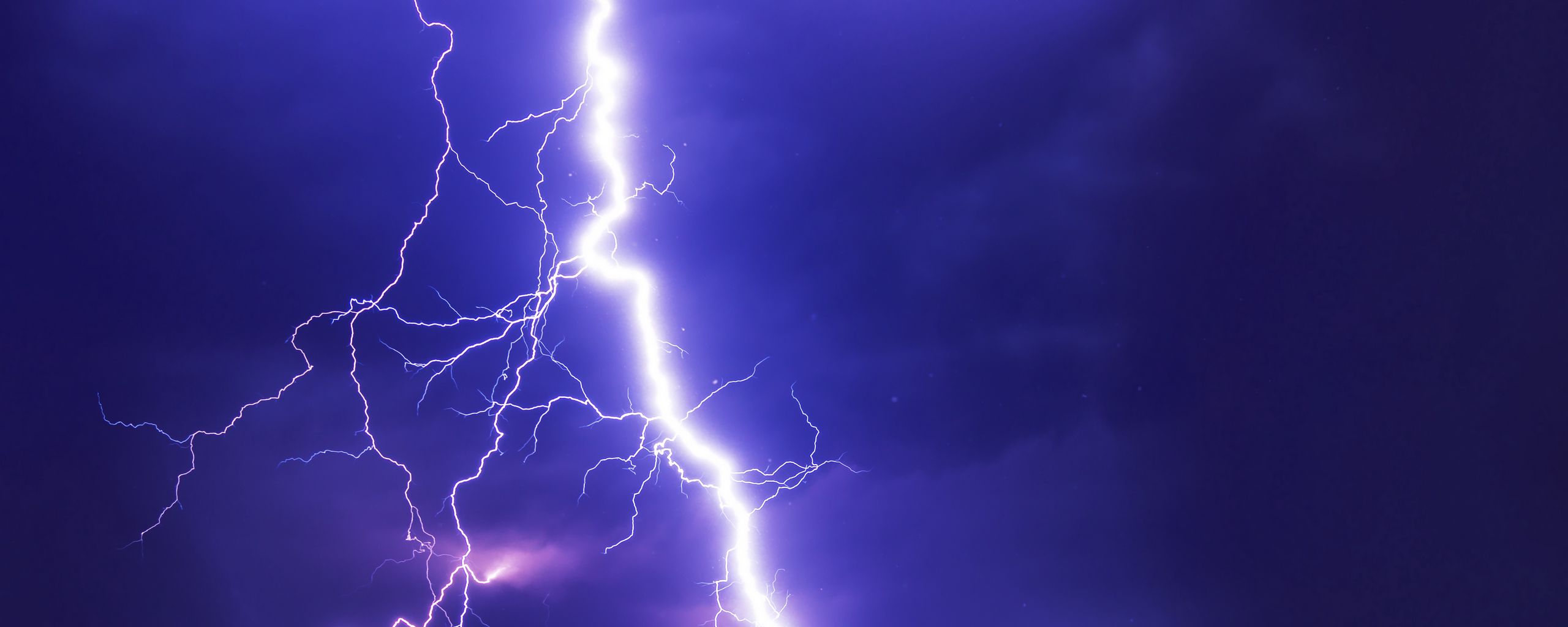 Download wallpaper 2560x1024 lightning, thunderstorm, sky, cloudy ultrawide  monitor hd background