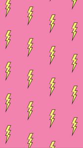 Preview wallpaper lightnings, texture, patterns, pink, yellow