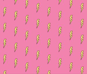 Preview wallpaper lightnings, texture, patterns, pink, yellow