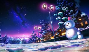 Preview wallpaper lights, art, winter
