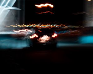 Preview wallpaper lights, blur, distortion, dark