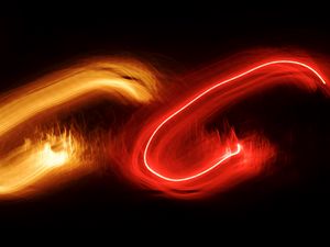 Preview wallpaper lights, blur, long exposure, red, yellow