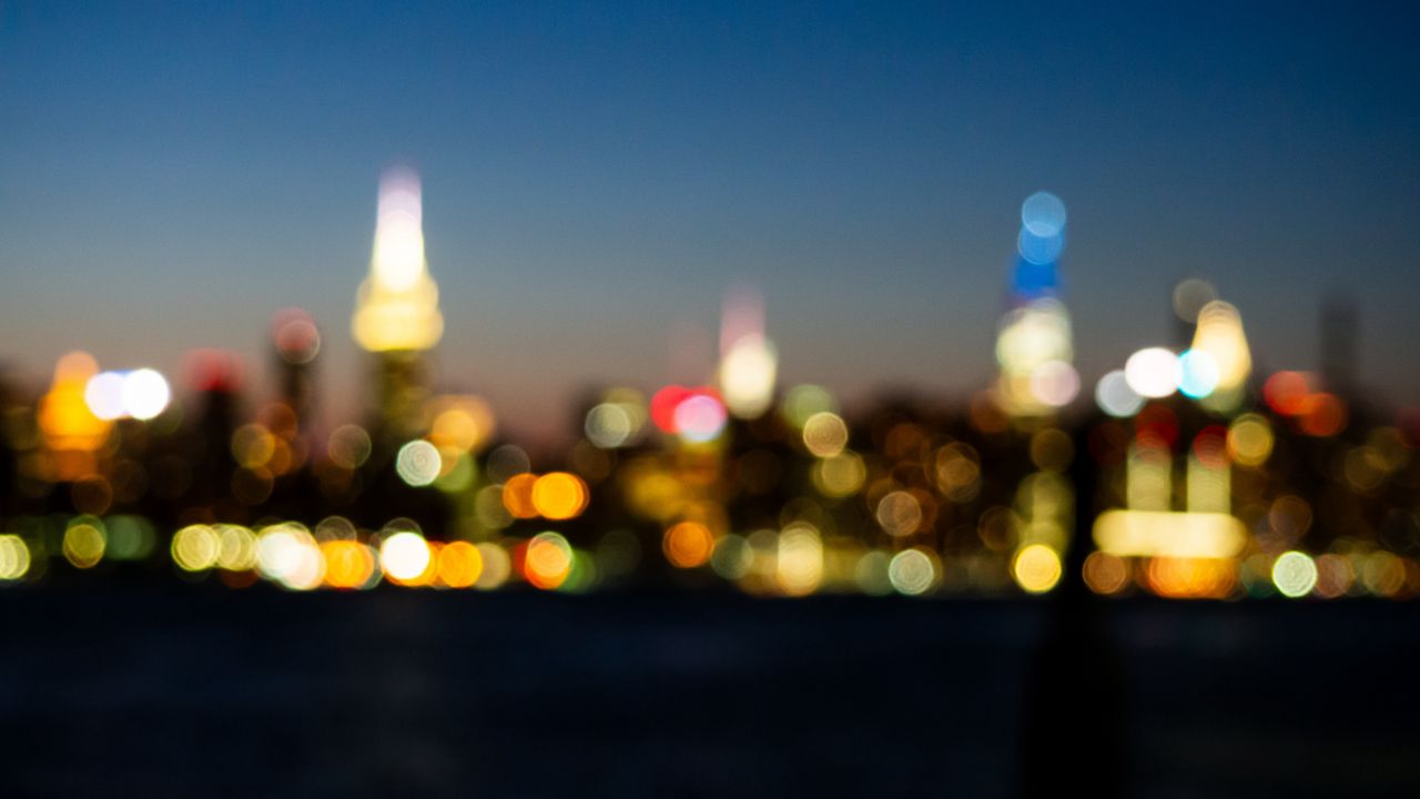 Wallpaper lights, bokeh, blur, city, night