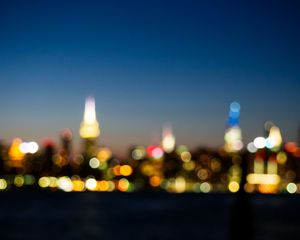 Preview wallpaper lights, bokeh, blur, city, night