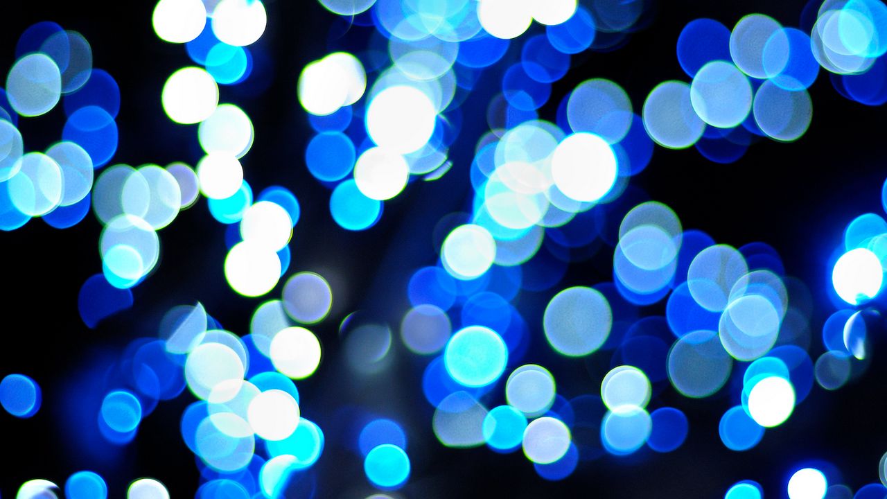 Wallpaper lights, bokeh, blur, blue, background