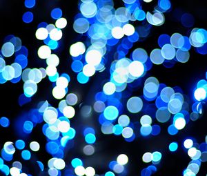 Preview wallpaper lights, bokeh, blur, blue, background