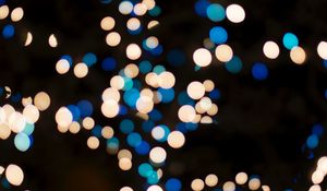 Preview wallpaper lights, bright, bokeh, holiday, christmas, new year, circles, color