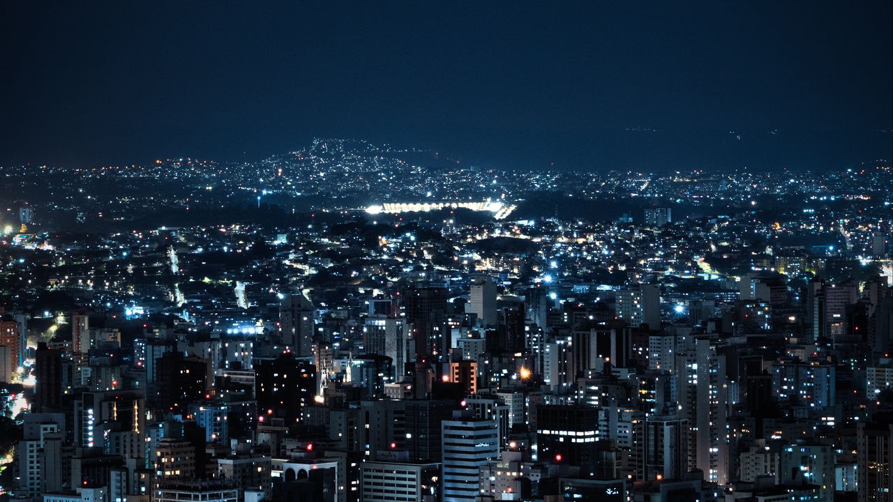 Wallpaper lights, buildings, city, night, dark