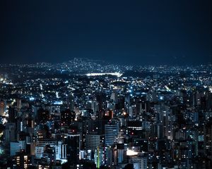 Preview wallpaper lights, buildings, city, night, dark