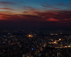 Preview wallpaper lights, buildings, dark, city, night