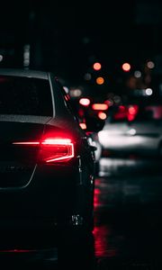 Preview wallpaper lights, car, glow, night