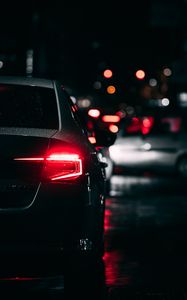 Preview wallpaper lights, car, glow, night