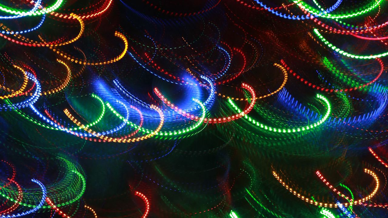 Wallpaper lights, colorful, abstraction, blur, long exposure