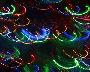 Preview wallpaper lights, colorful, abstraction, blur, long exposure