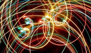 Preview wallpaper lights, colorful, long exposure, abstraction, light