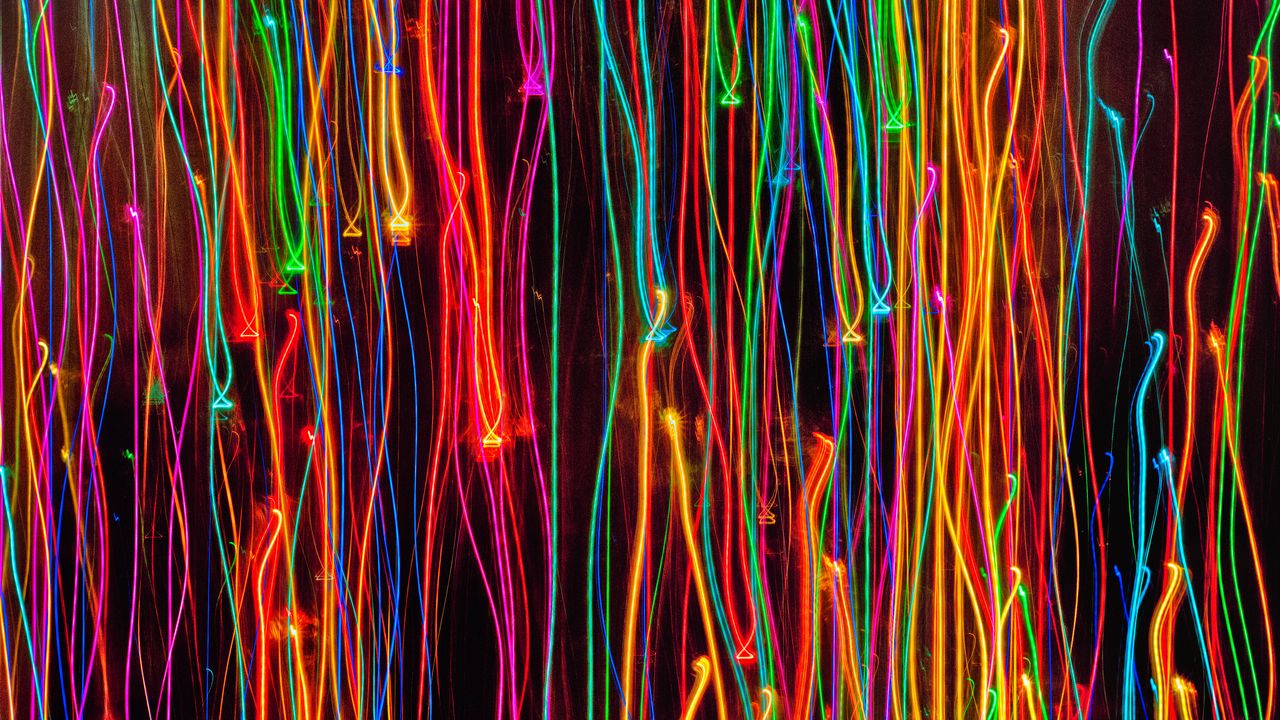 Wallpaper lights, freezelight, long exposure, glow, bright, colorful