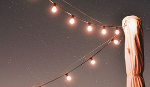 Preview wallpaper lights, garlands, starry sky