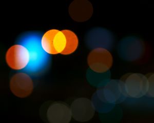 Preview wallpaper lights, glare, bokeh, macro, night, dark