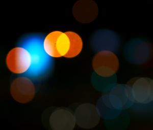 Preview wallpaper lights, glare, bokeh, macro, night, dark