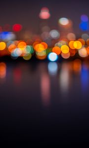 Preview wallpaper lights, glare, circles, bokeh, blur, city