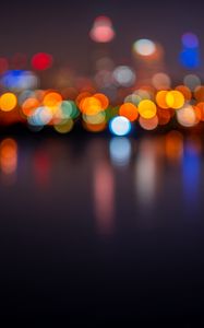 Preview wallpaper lights, glare, circles, bokeh, blur, city