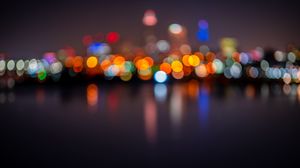 Preview wallpaper lights, glare, circles, bokeh, blur, city