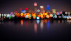Preview wallpaper lights, glare, circles, bokeh, blur, city