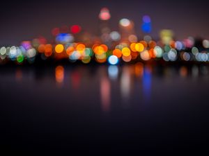 Preview wallpaper lights, glare, circles, bokeh, blur, city