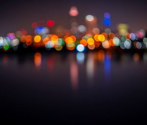 Preview wallpaper lights, glare, circles, bokeh, blur, city