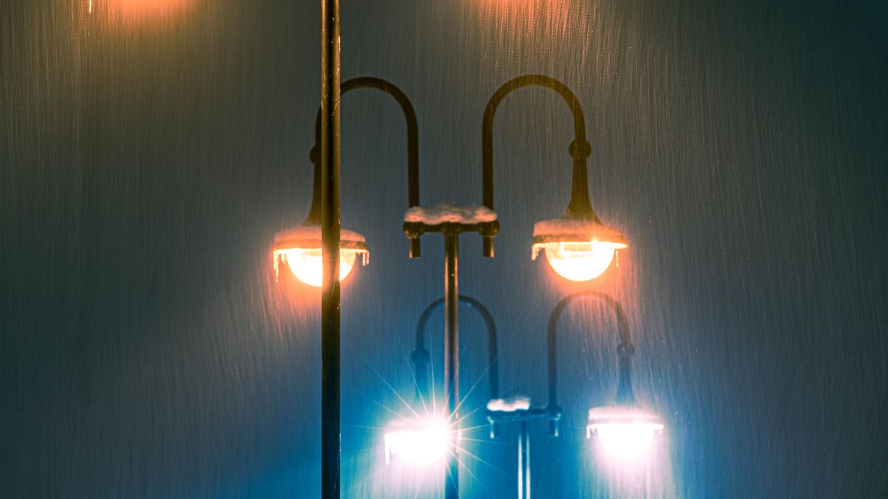 Wallpaper lights, light, rain, dark