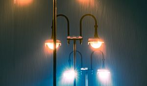 Preview wallpaper lights, light, rain, dark