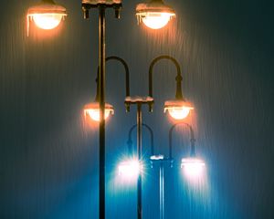 Preview wallpaper lights, light, rain, dark