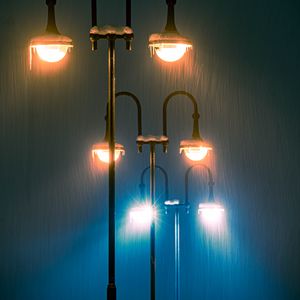 Preview wallpaper lights, light, rain, dark